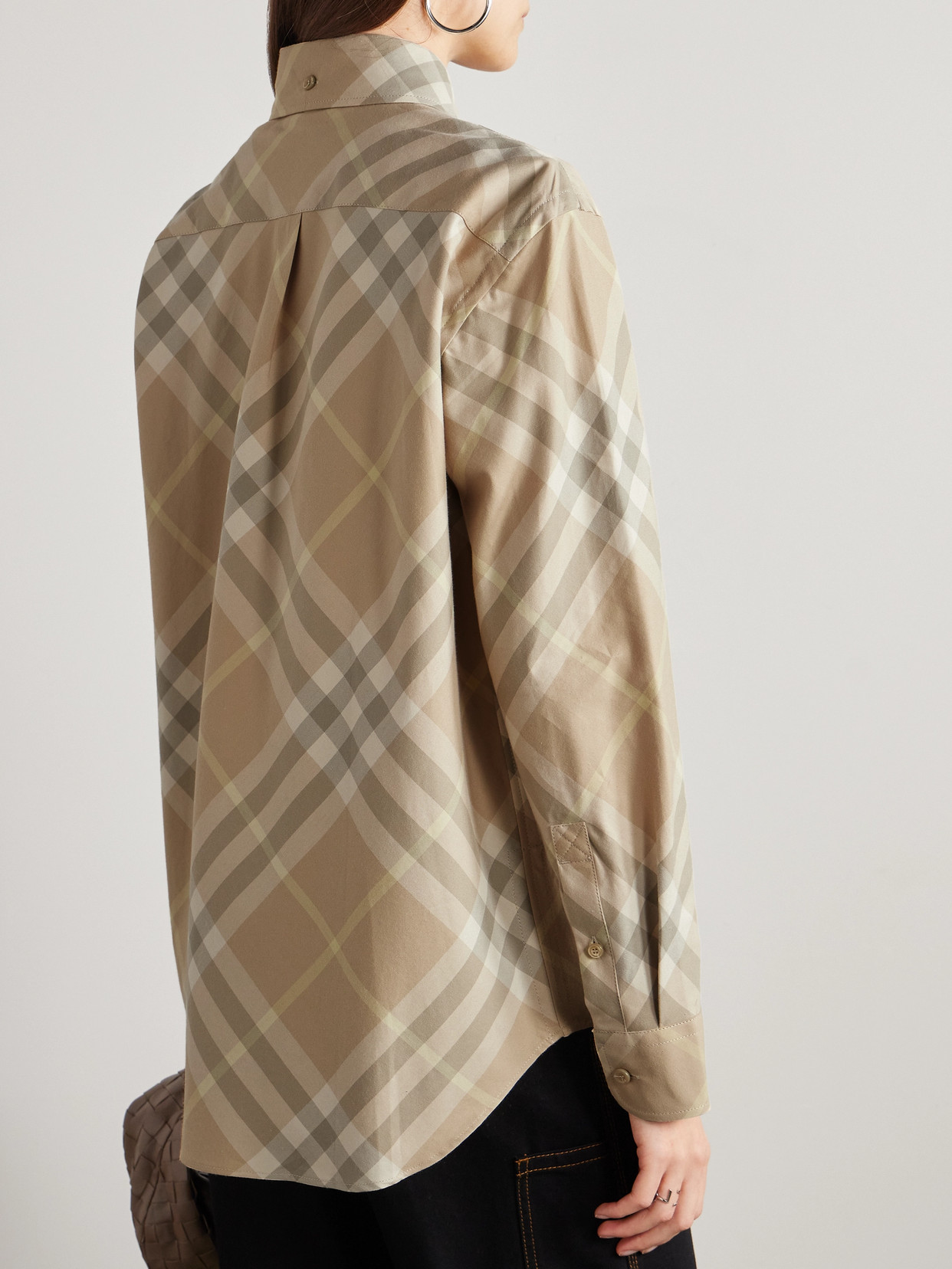 Burberry Button-down Checked Shirt In Yellow
