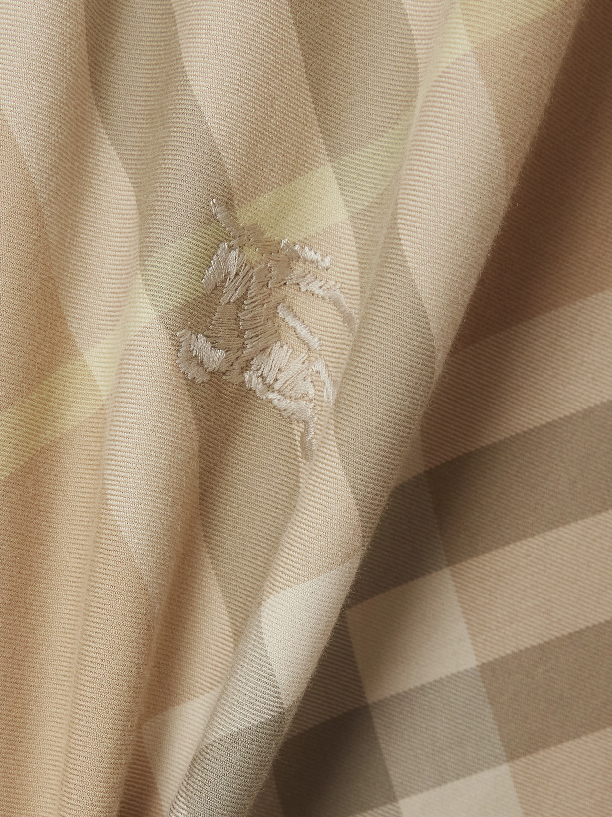 Burberry Button-down Checked Shirt In Yellow