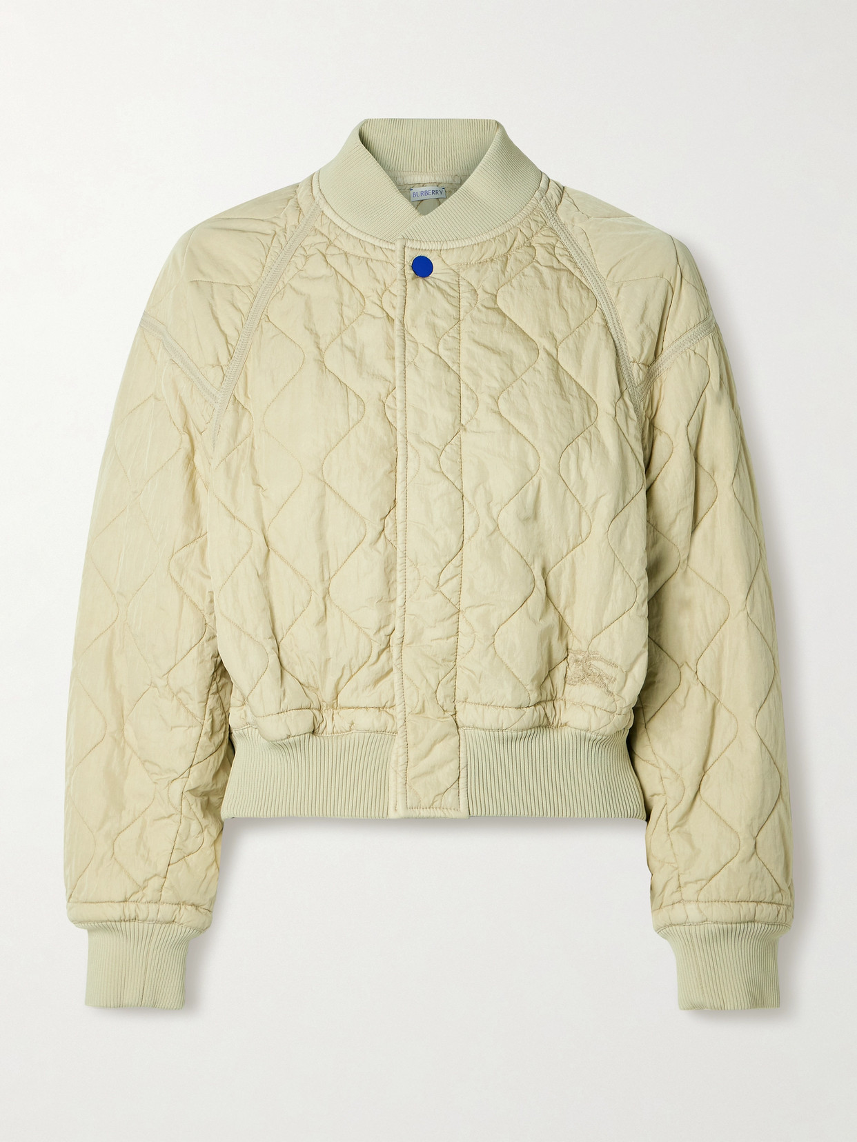 Burberry Quilted Crinkled-shell Jacket In Ivory