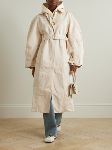 Jacquemus Bari belted cotton and linen-blend trench coat