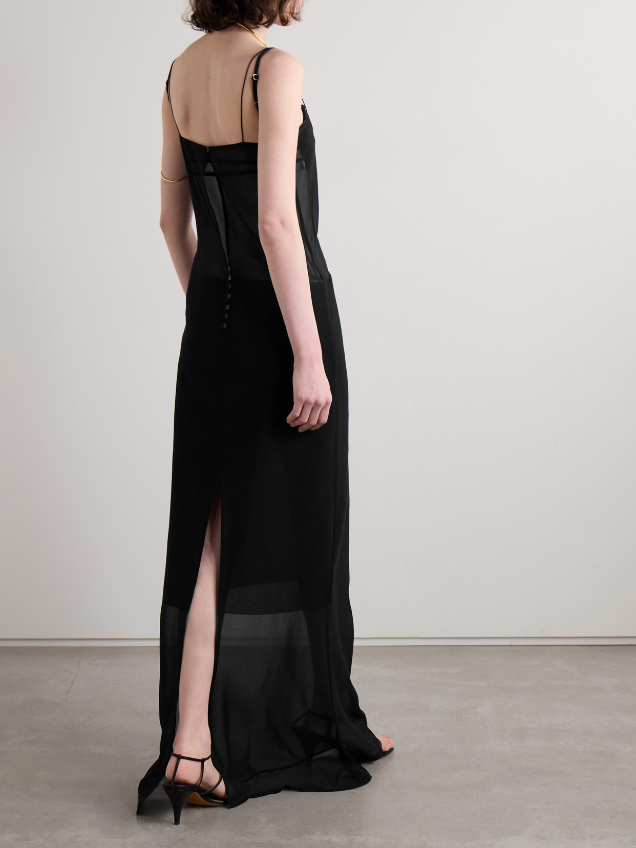 Shop Jacquemus Brezza Crepe Gown In Black