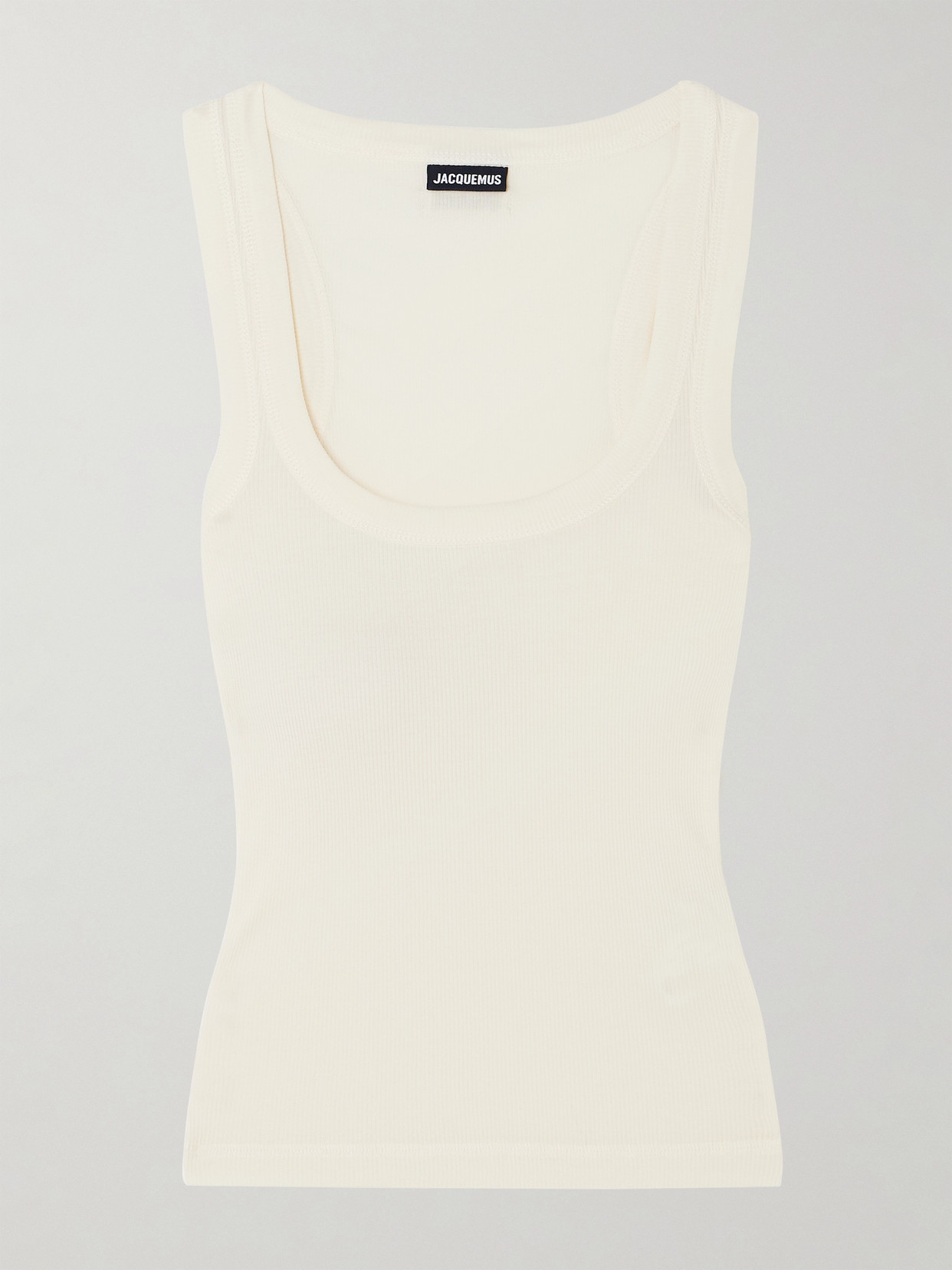 Jacquemus Le Debardeur Ribbed Cotton-jersey Tank In White