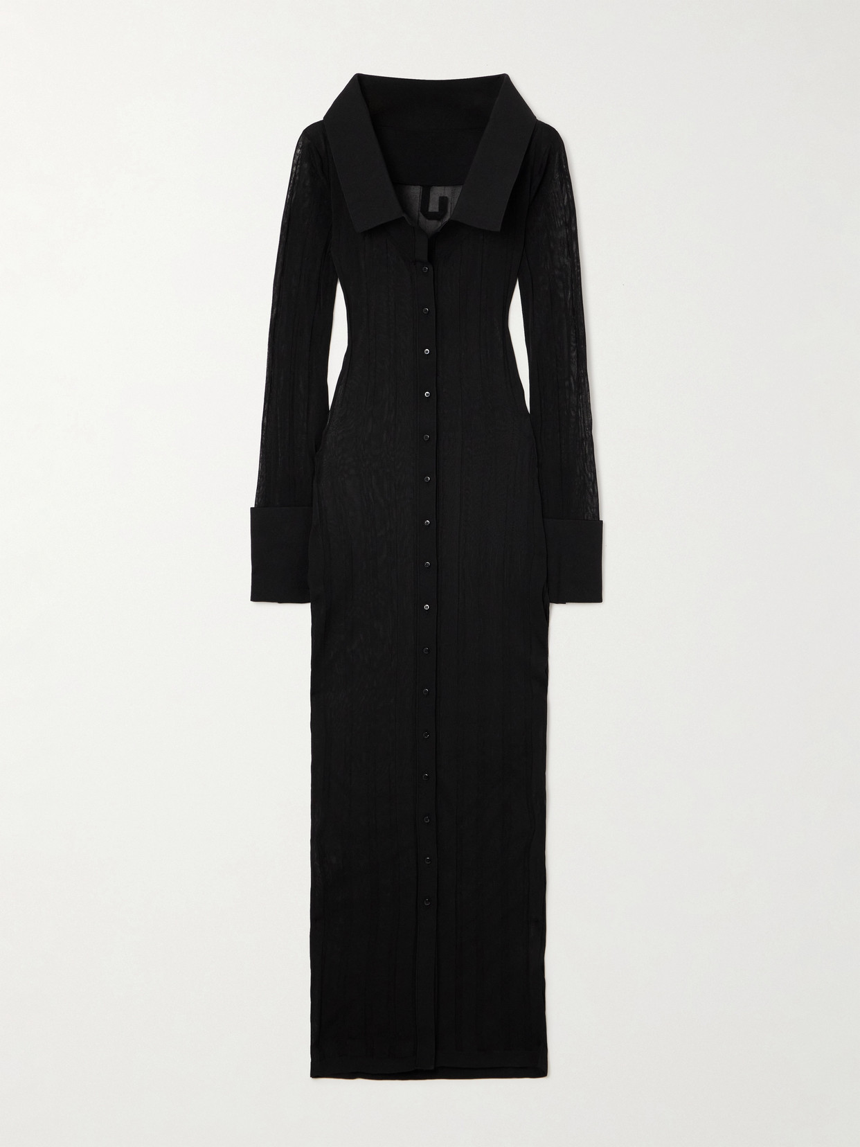 Jacquemus La Dressing Gown Manta Ribbed-knit Maxi Dress In Black