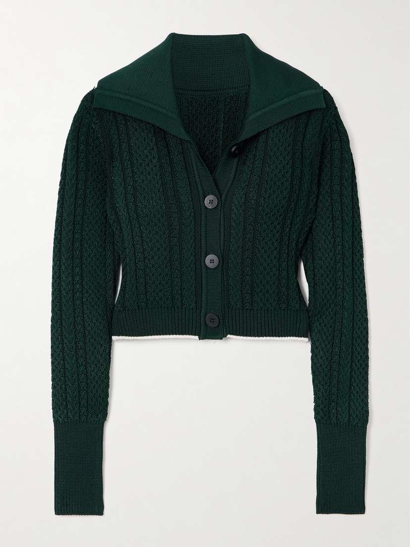 Jacquemus Bela Cropped Cable-knit Cardigan