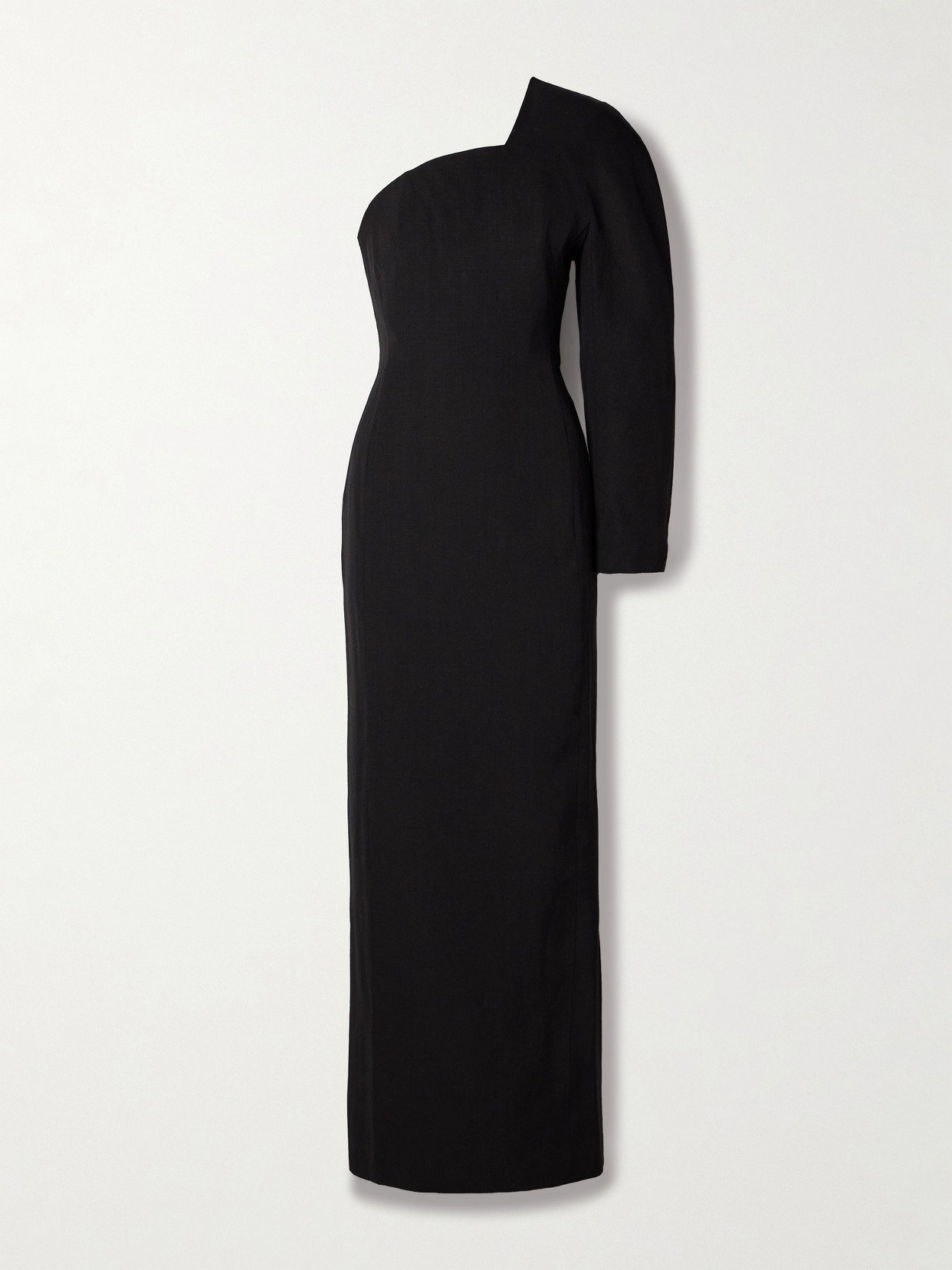 Shop Jacquemus Pablo One-sleeve Woven Gown In Black