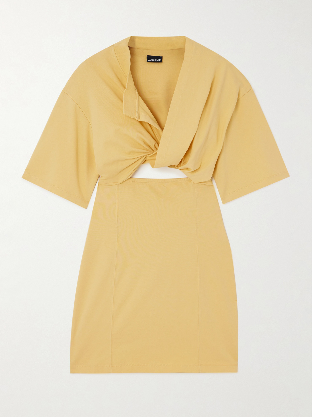 Jacquemus Bahia Twisted Cotton Mini Dress - Neutrals