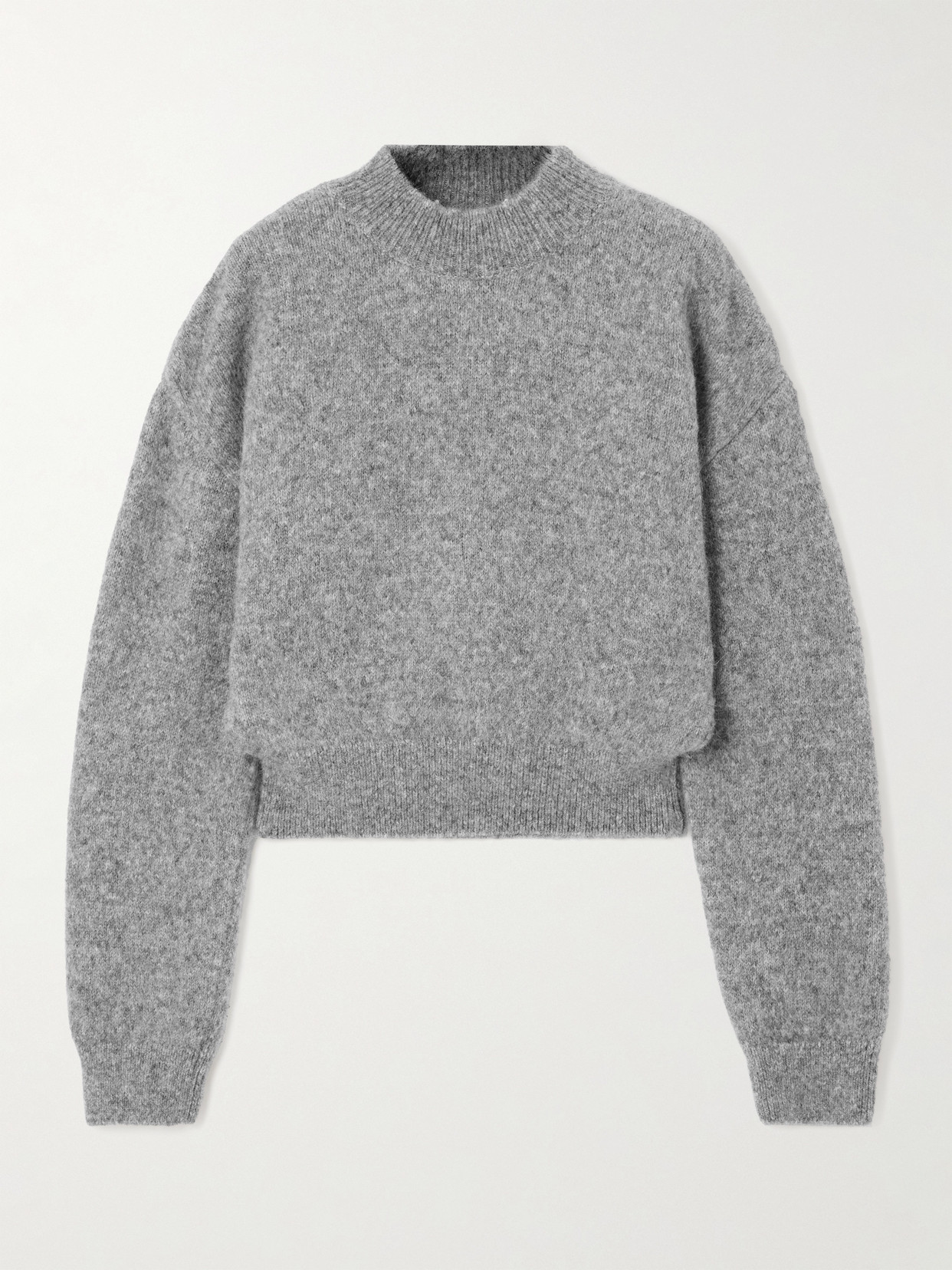 Shop Jacquemus Intarsia-knit Alpaca-blend Sweater In Gray