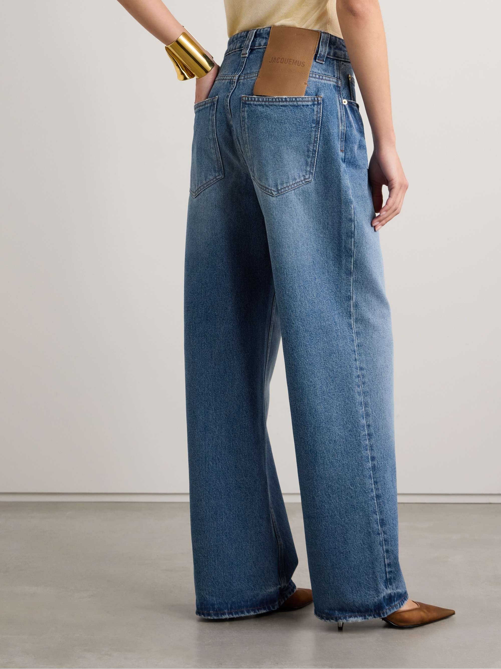 JACQUEMUS Le De-Nîmes recycled high-rise wide-leg jeans JACQUEMUS Le De-Nîmes recycled high-rise wide-leg jeans
