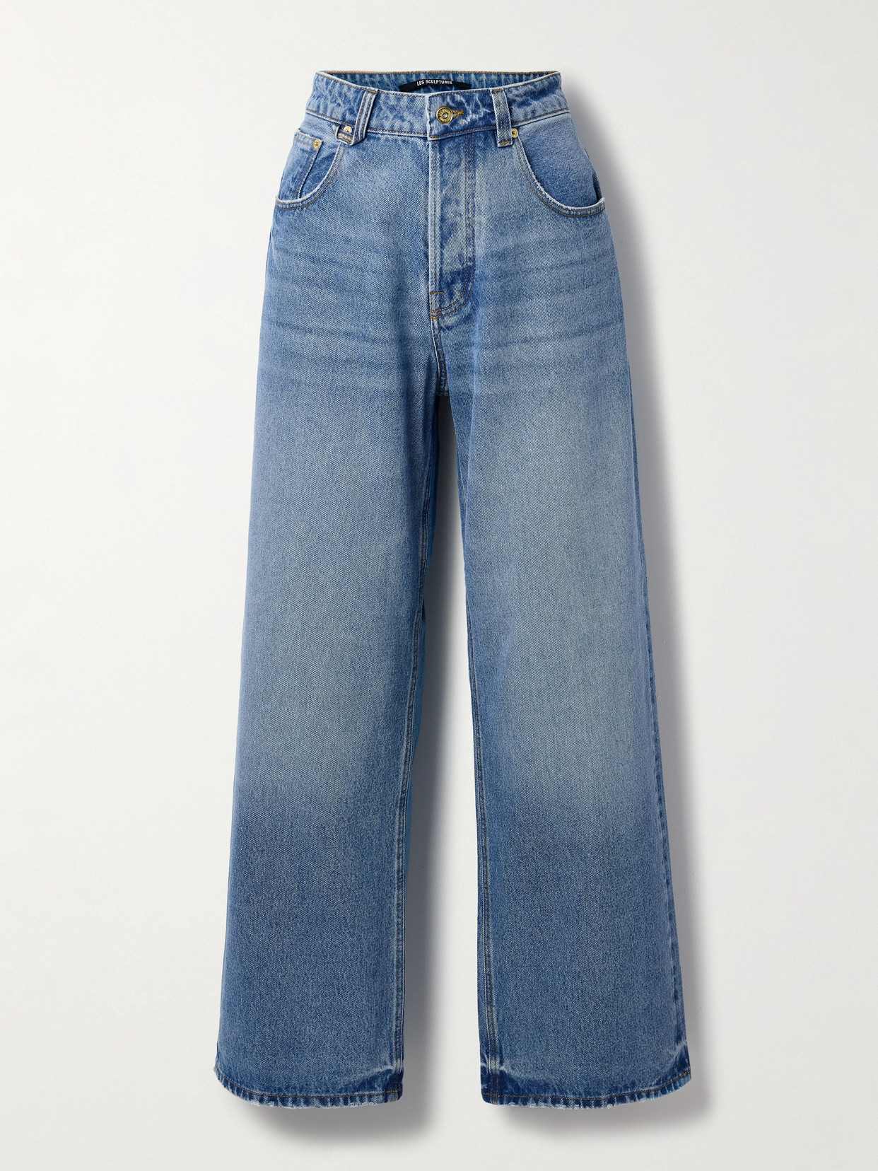 Jacquemus Le De-nîmes Recycled High-rise Wide-leg Jeans In Blue