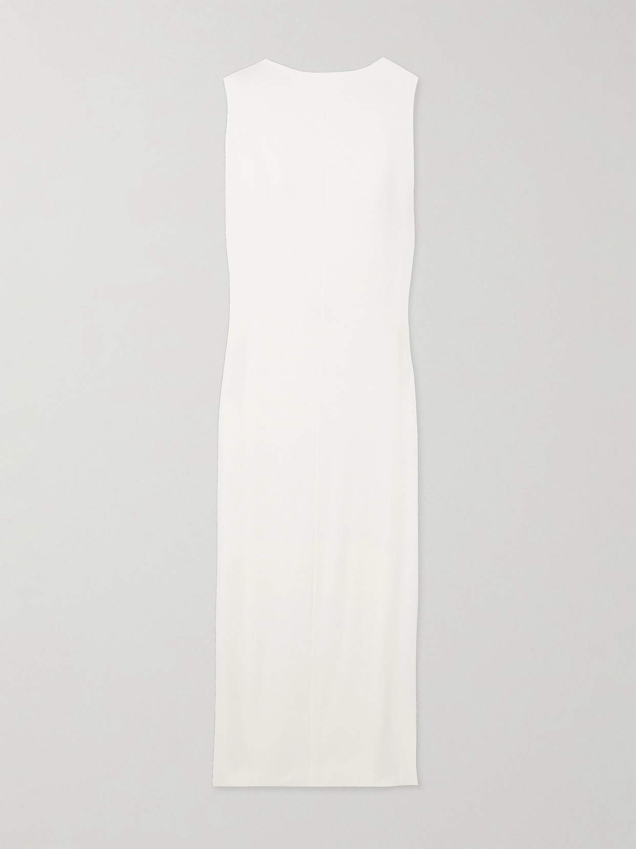 Shop Jacquemus Capa Draped Open-back Ribbed Jersey Maxi Dress In White