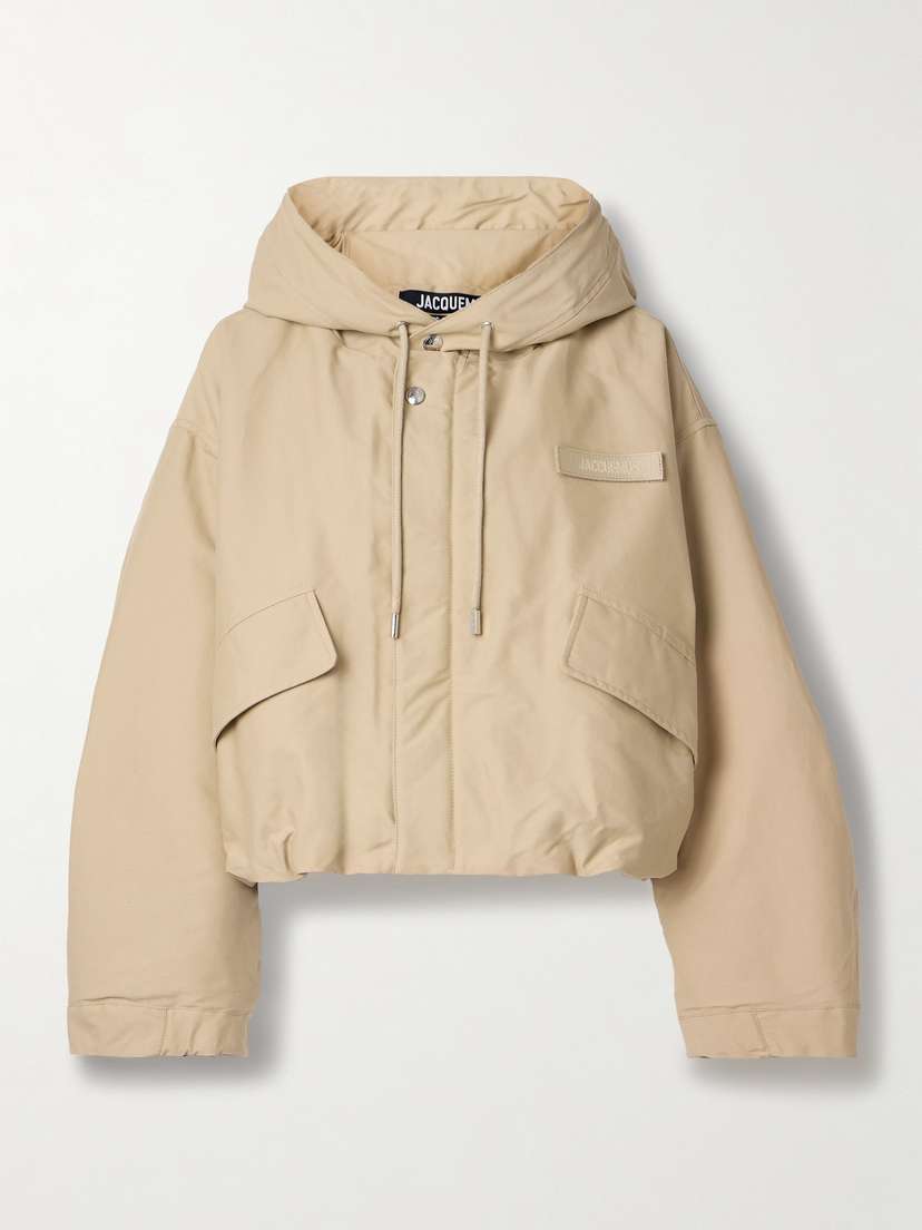 Jacquemus Cropped Hooded Padded Canvas Jacket