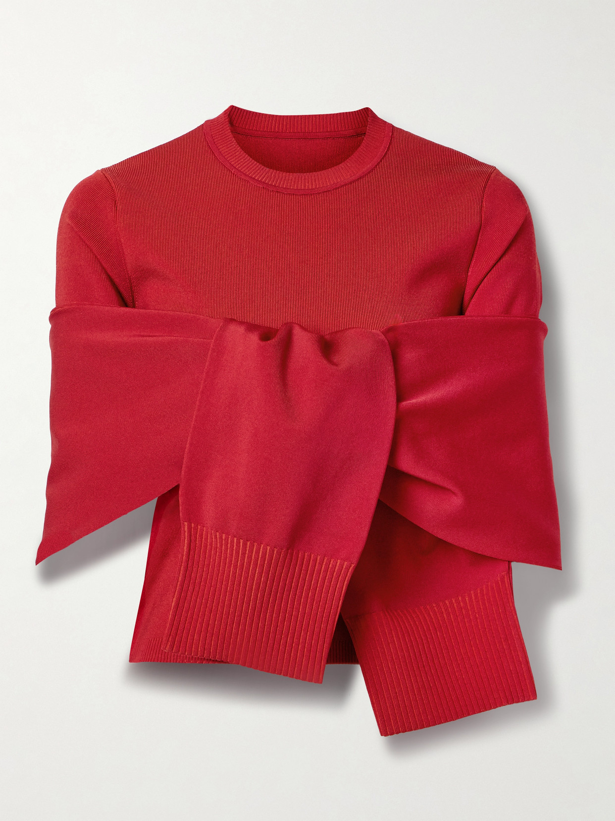 Jacquemus Rica Tie-detailed Knitted Top In Red