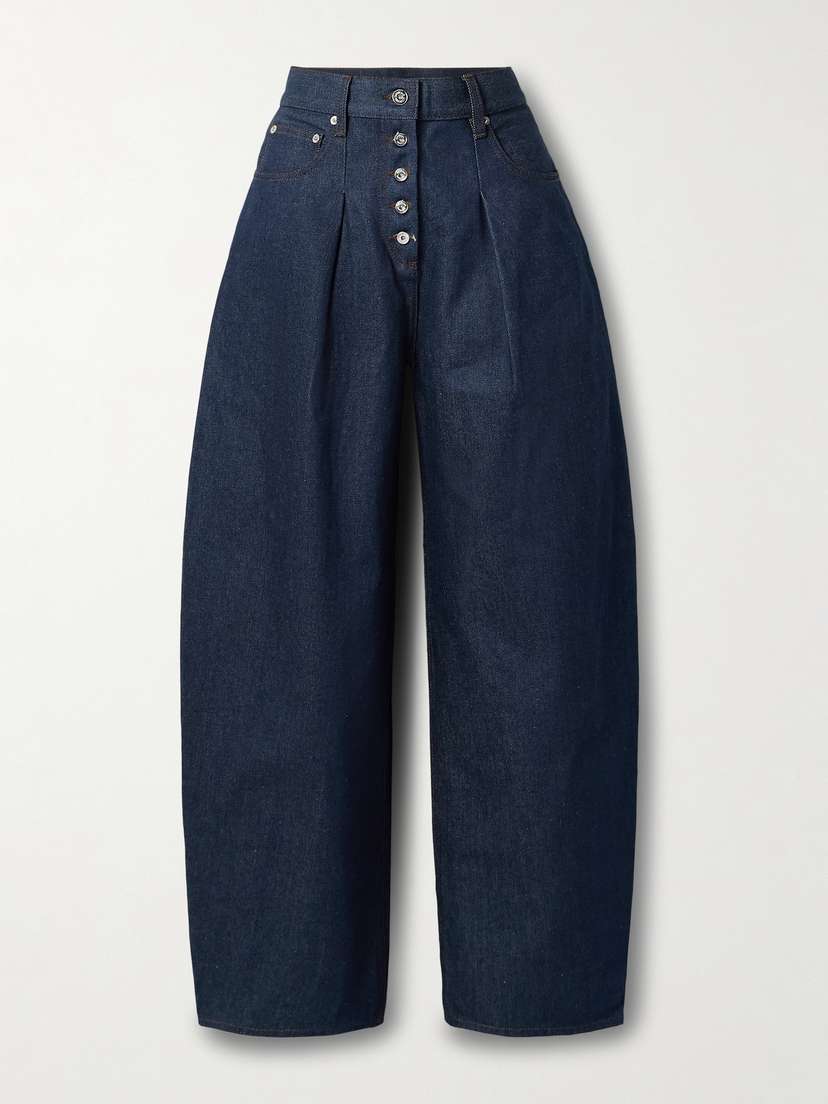 Jacquemus Le De-nîmes Ovalo Pleated High-rise Barrel-leg Recycled Jeans