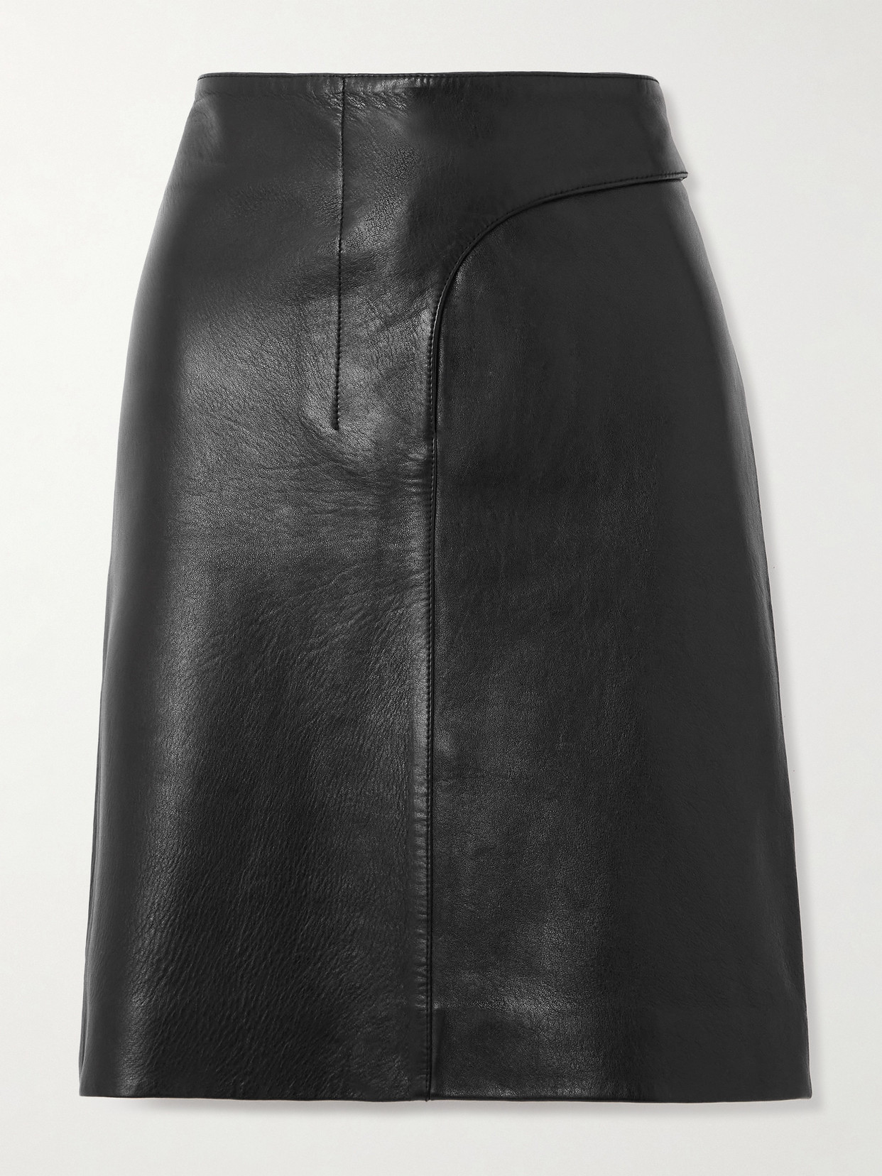 Jacquemus Obra Belted Leather Skirt In Black