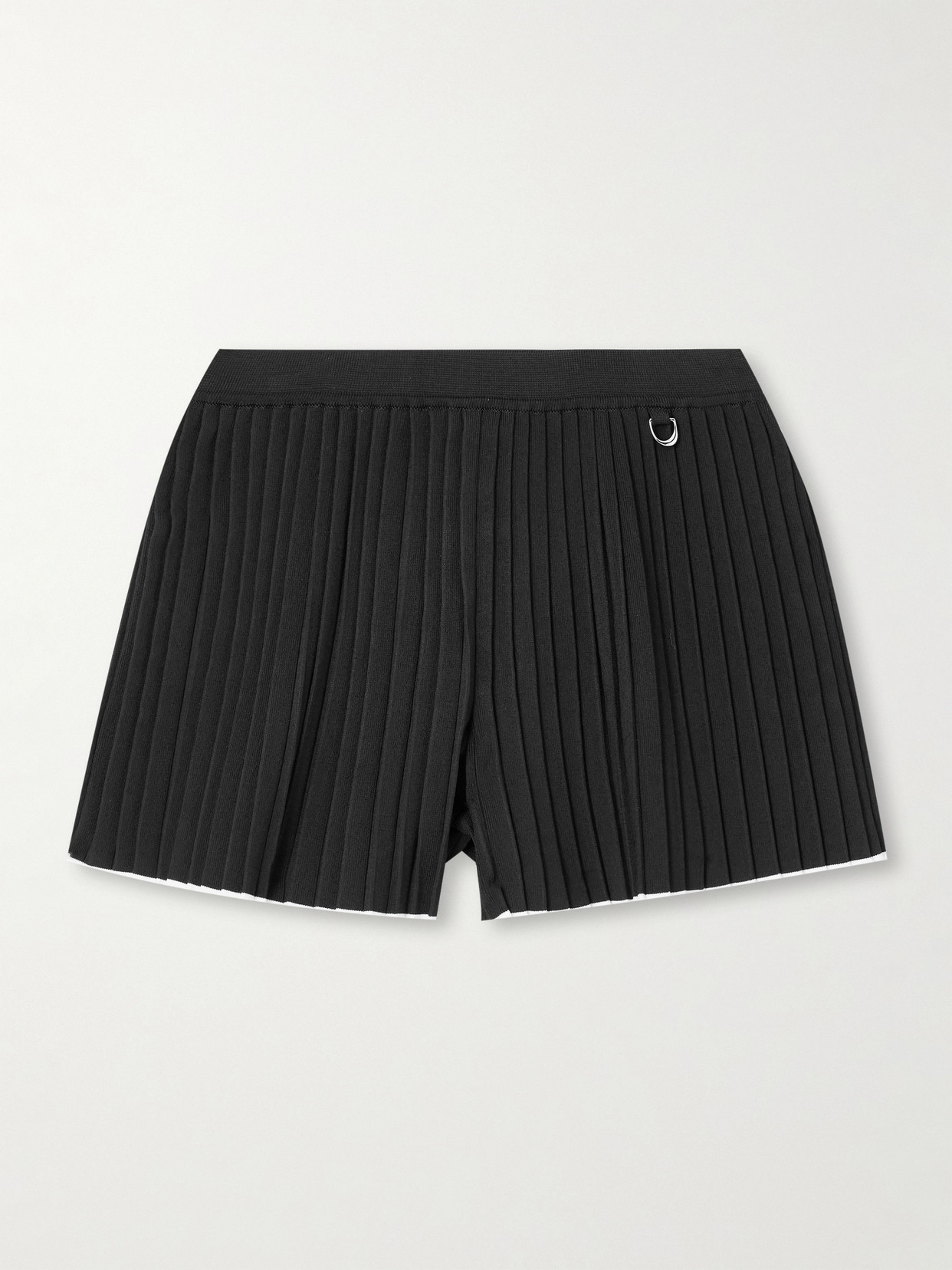 Shop Jacquemus Plissé-jersey Shorts In Black