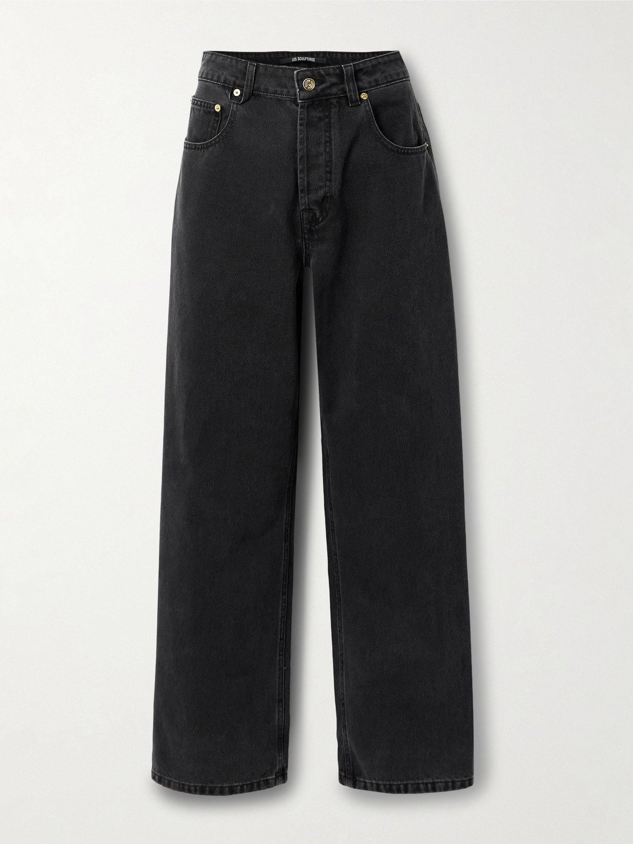 Jacquemus Le De-nîmes Recycled High-rise Wide-leg Jeans In Black