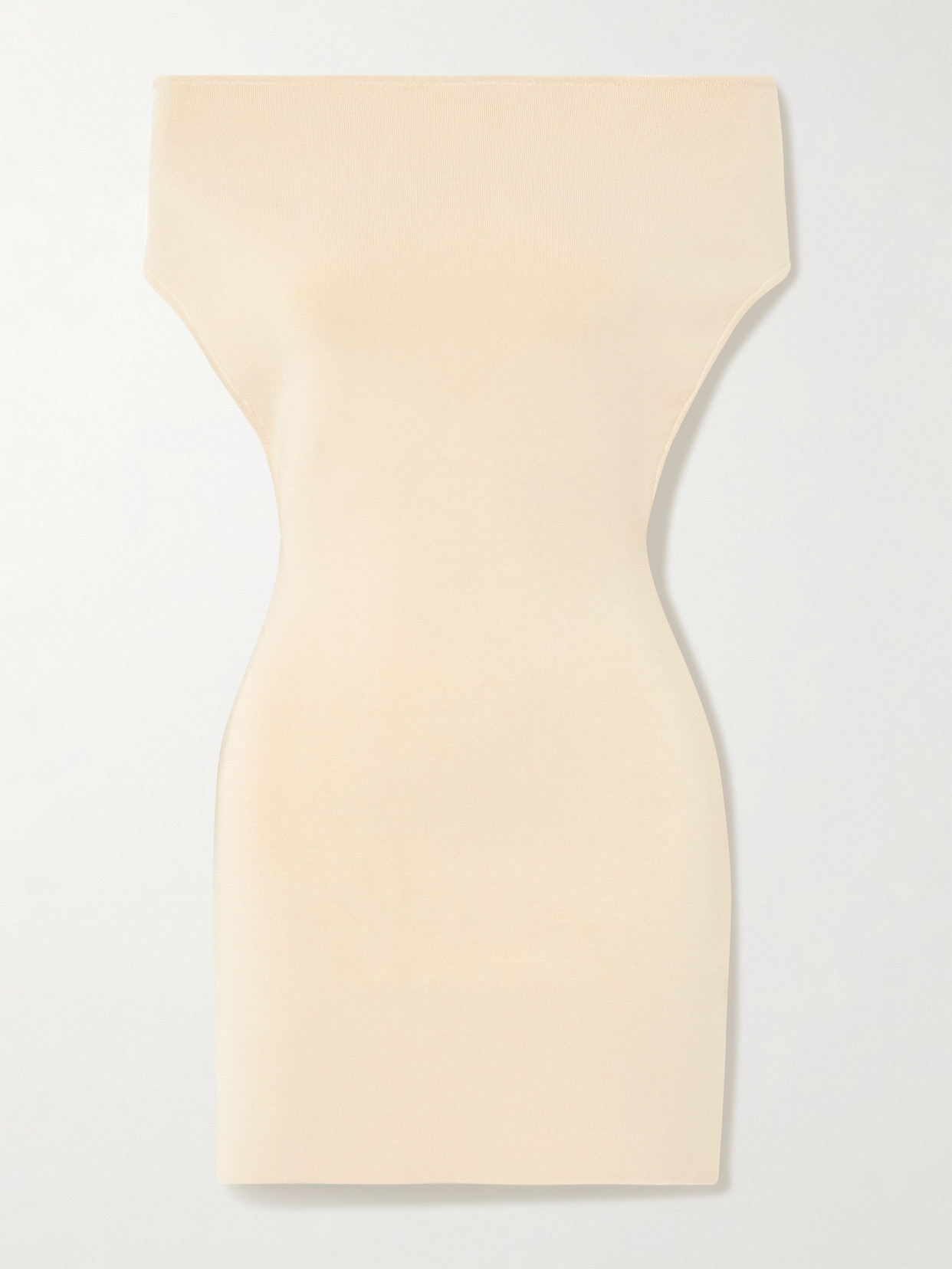 Jacquemus - Cubista Off-the-shoulder Open-back Stretch-knit Mini Dress - Yellow