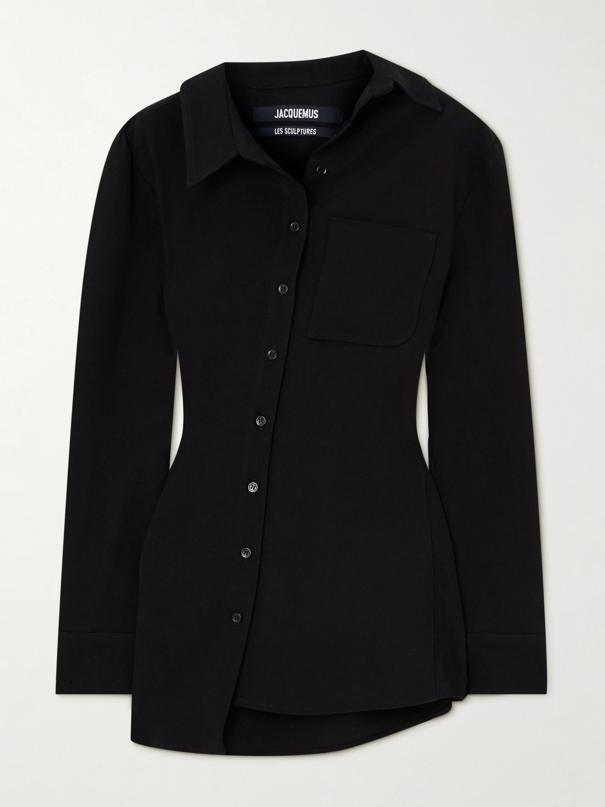 Jacquemus Pablo Asymmetric Cotton-poplin Shirt In Black