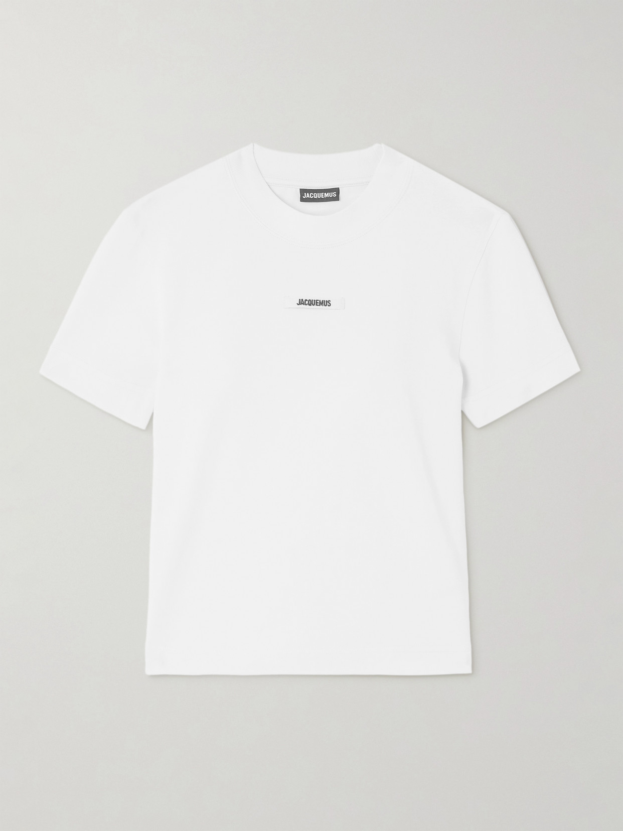 Jacquemus - Grosgrain-trimmed Stretch-cotton T-shirt - Neutrals