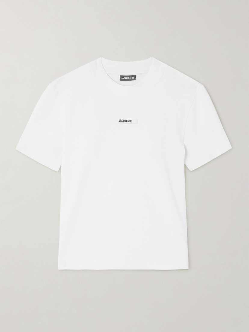 Jacquemus | White | Grosgrain-trimmed Stretch-cotton T-shirt _
