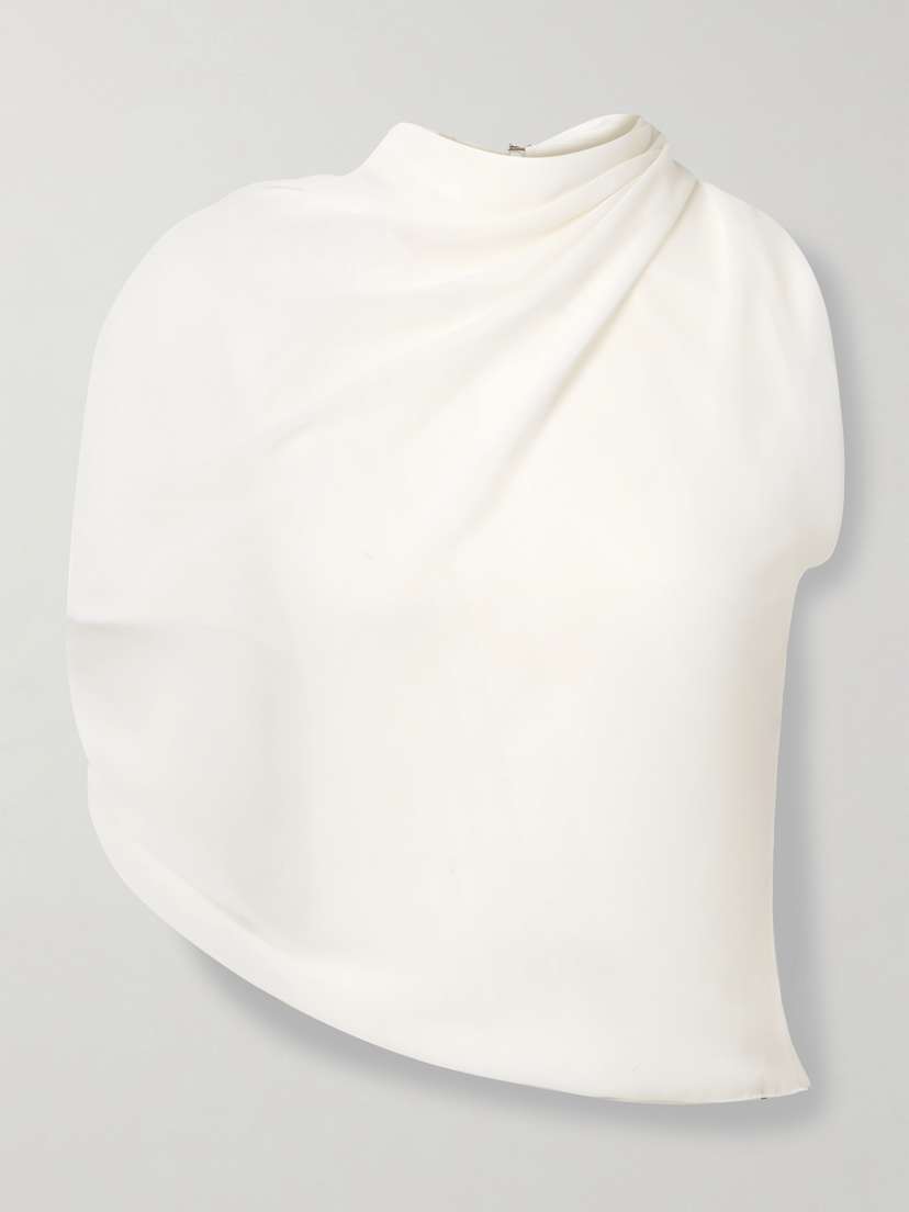 Jacquemus Pablo One-sleeve Cutout Draped Crepe Top