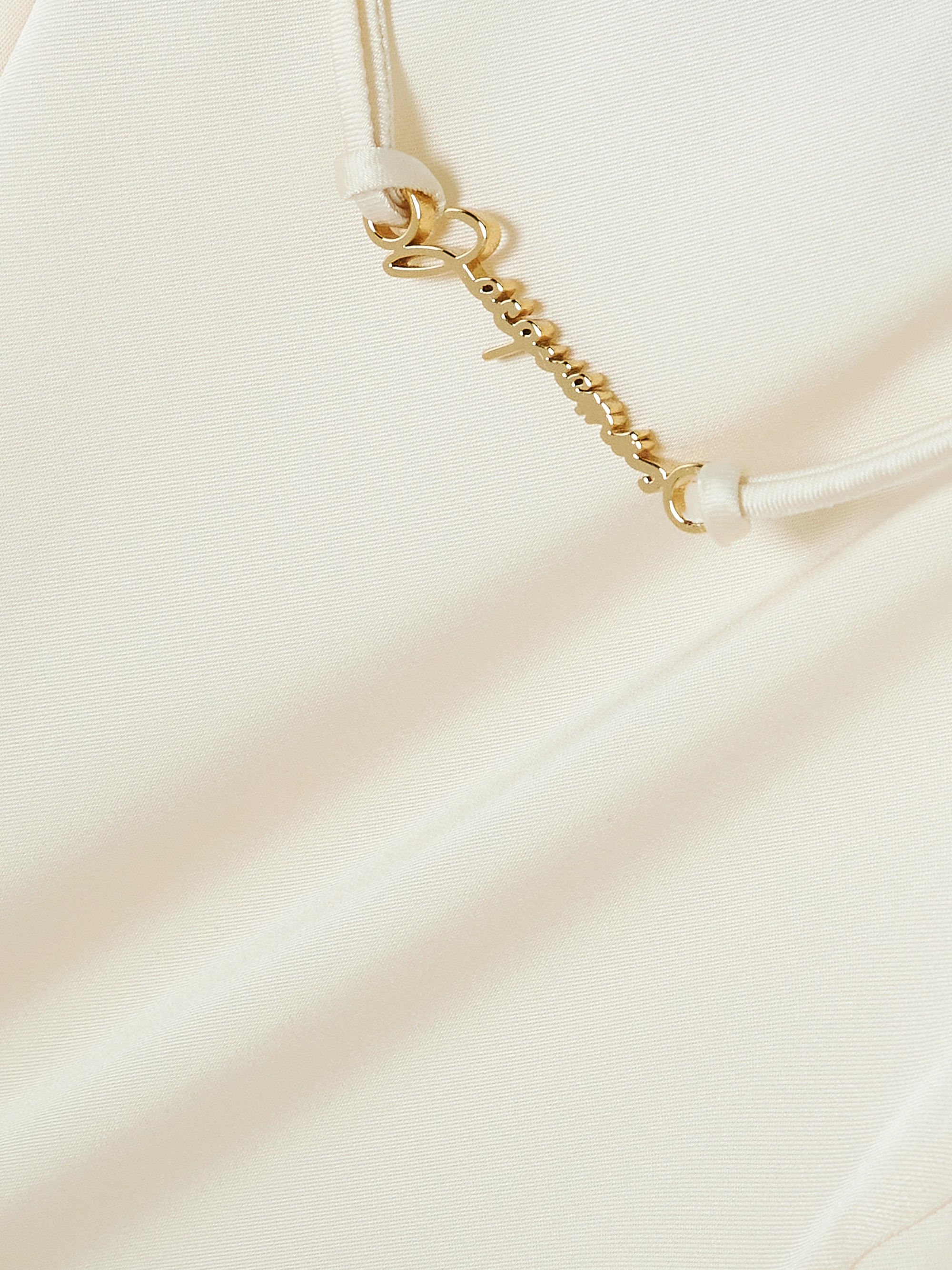 Jacquemus Notte embellished paneled sateen midi dress