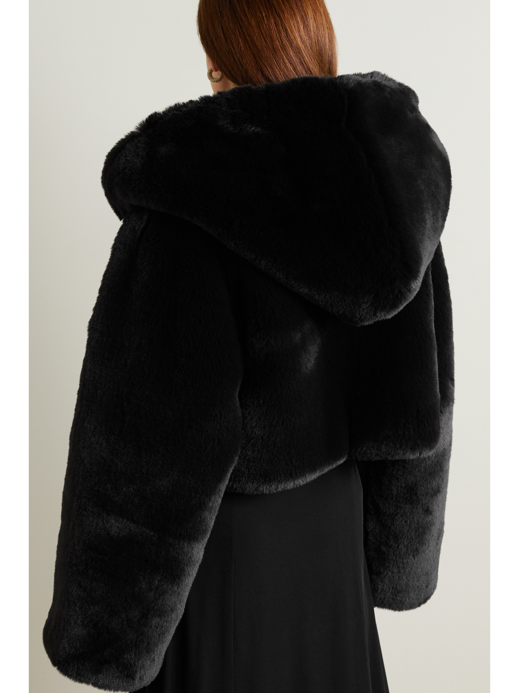 Magda Butrym Cropped hooded faux fur jacket