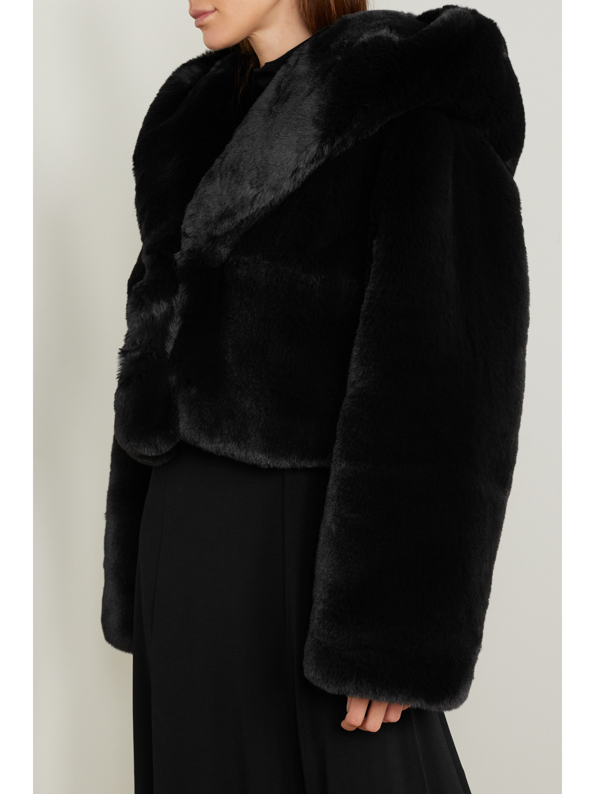 Magda Butrym Cropped hooded faux fur jacket