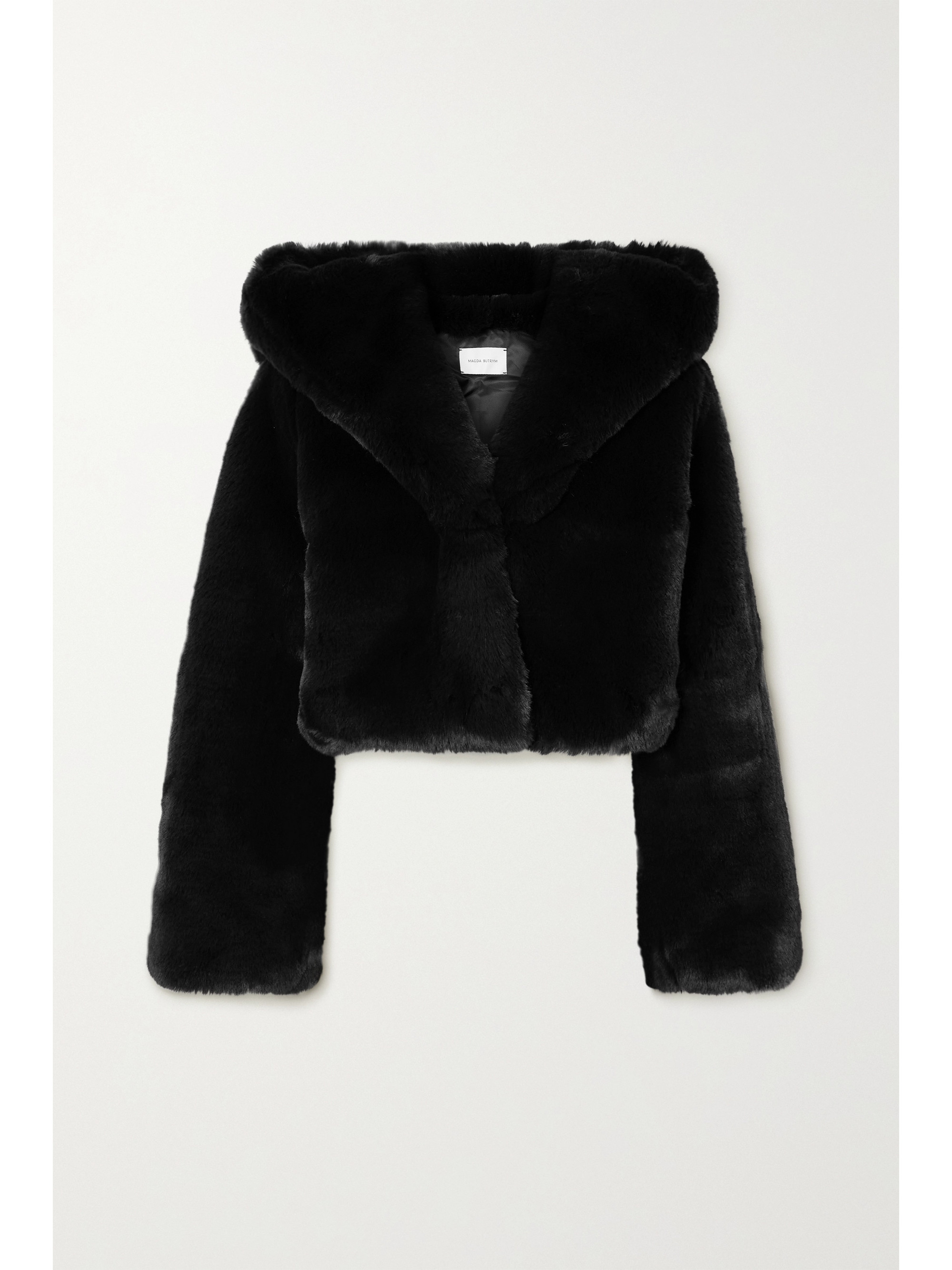 Magda Butrym Cropped hooded faux fur jacket