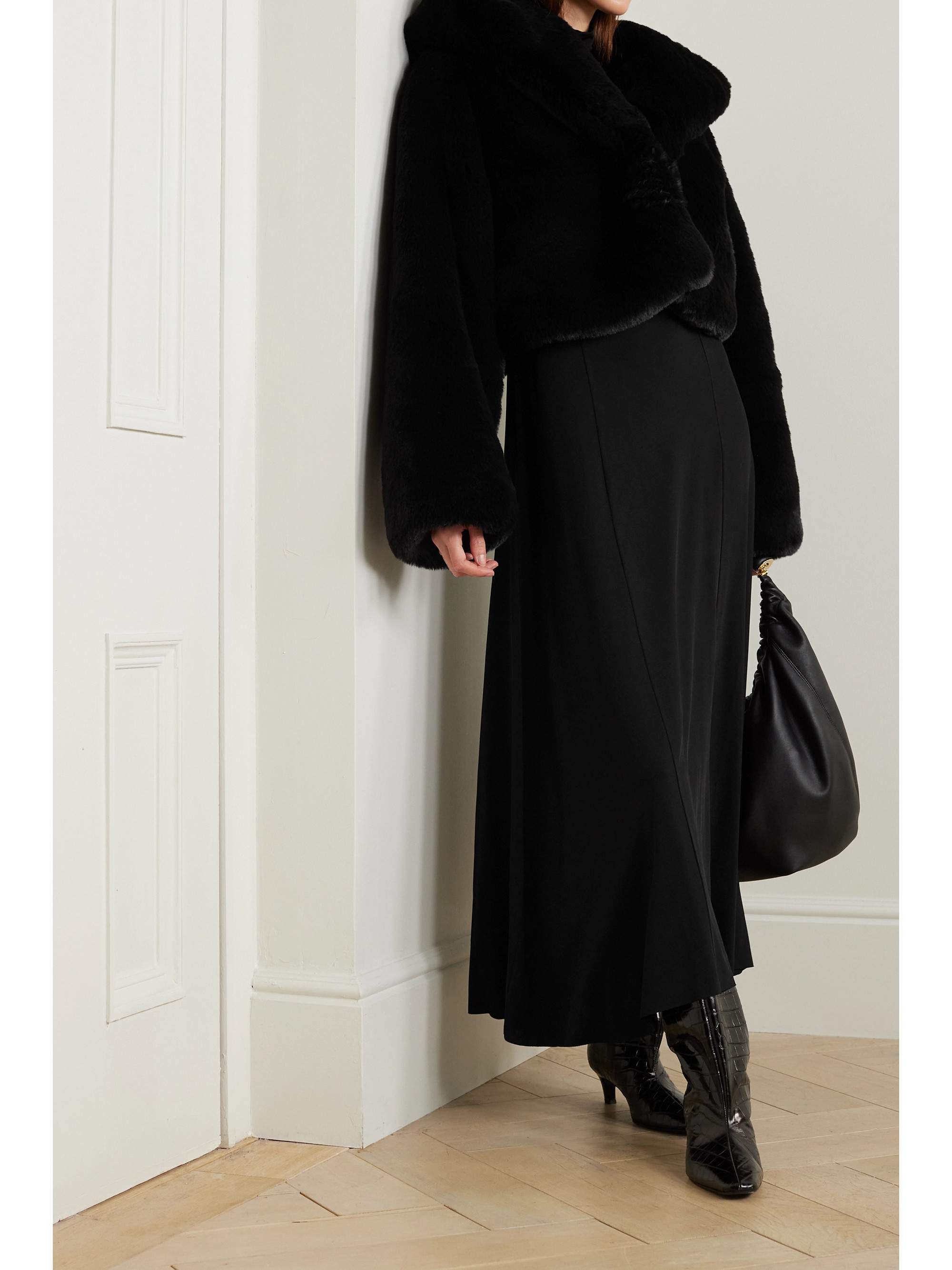 Magda Butrym Cropped hooded faux fur jacket