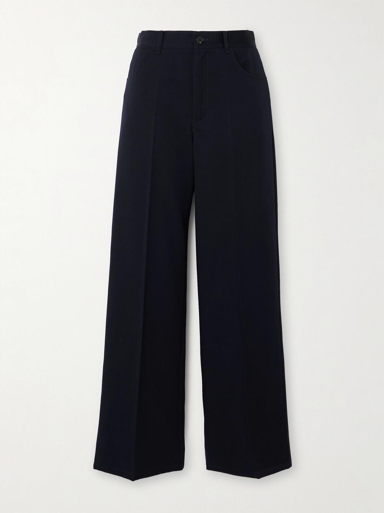 Jil Sander Wool-gabardine Straight-leg Pants In Blue