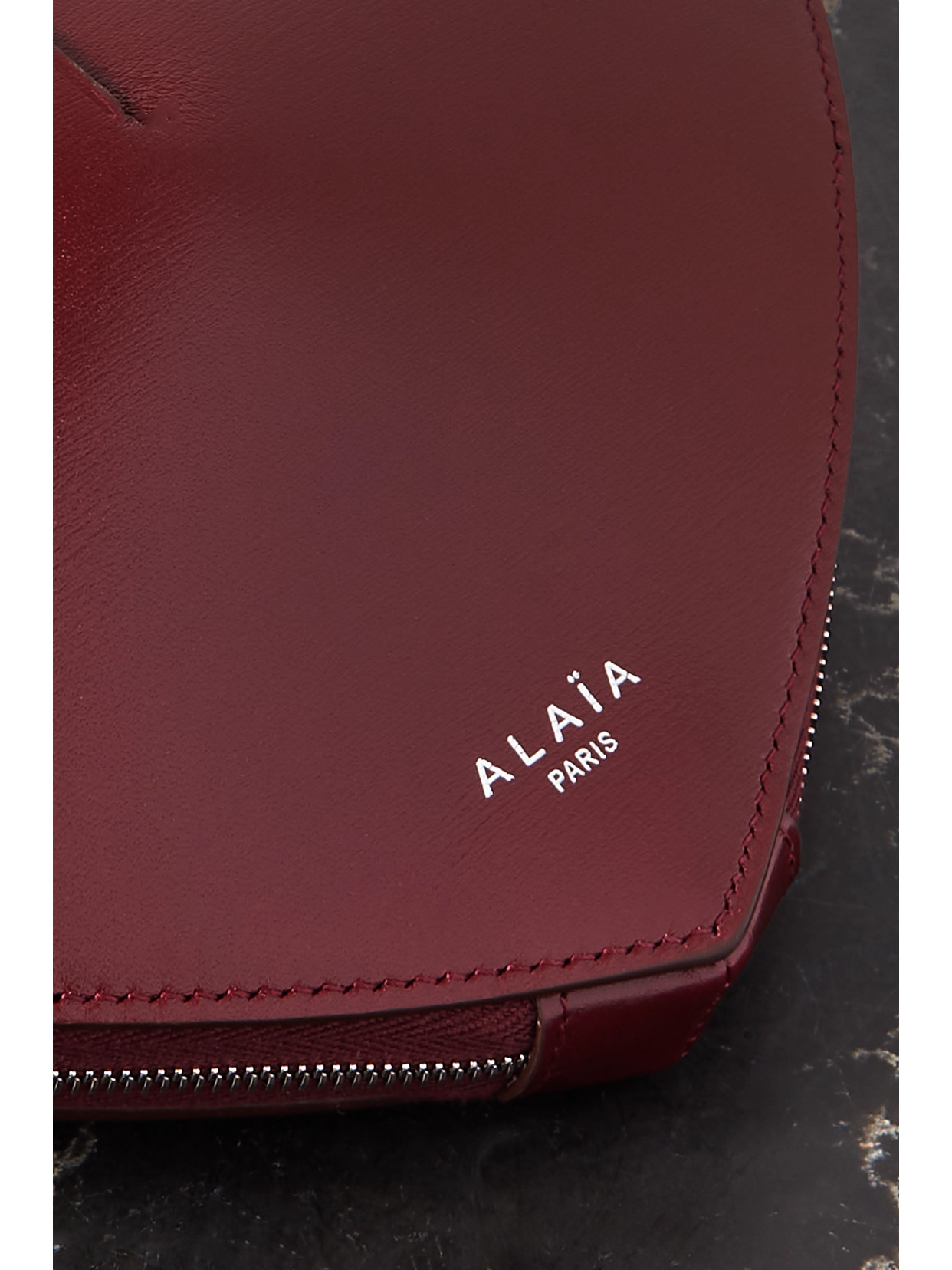 Alaïa Le Coeur Dark Red Leather Crossbody Bag In Burgundy