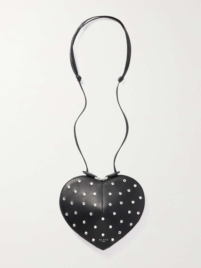 Alaïa Le Coeur Crystal-embellished Leather Shoulder Bag