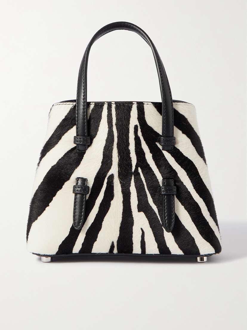 Alaïa Mina 16 Small Leather-trimmed Zebra-print Calf Hair Tote