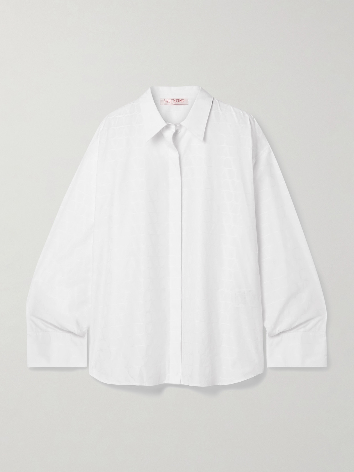 Valentino Garavani Jacquard Cotton-poplin Shirt - White