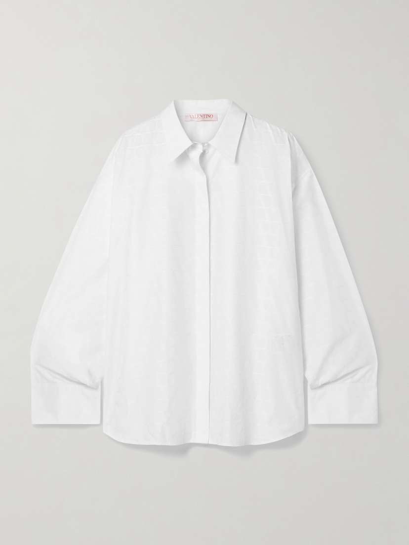 Valentino Garavani Jacquard Cotton-poplin Shirt
