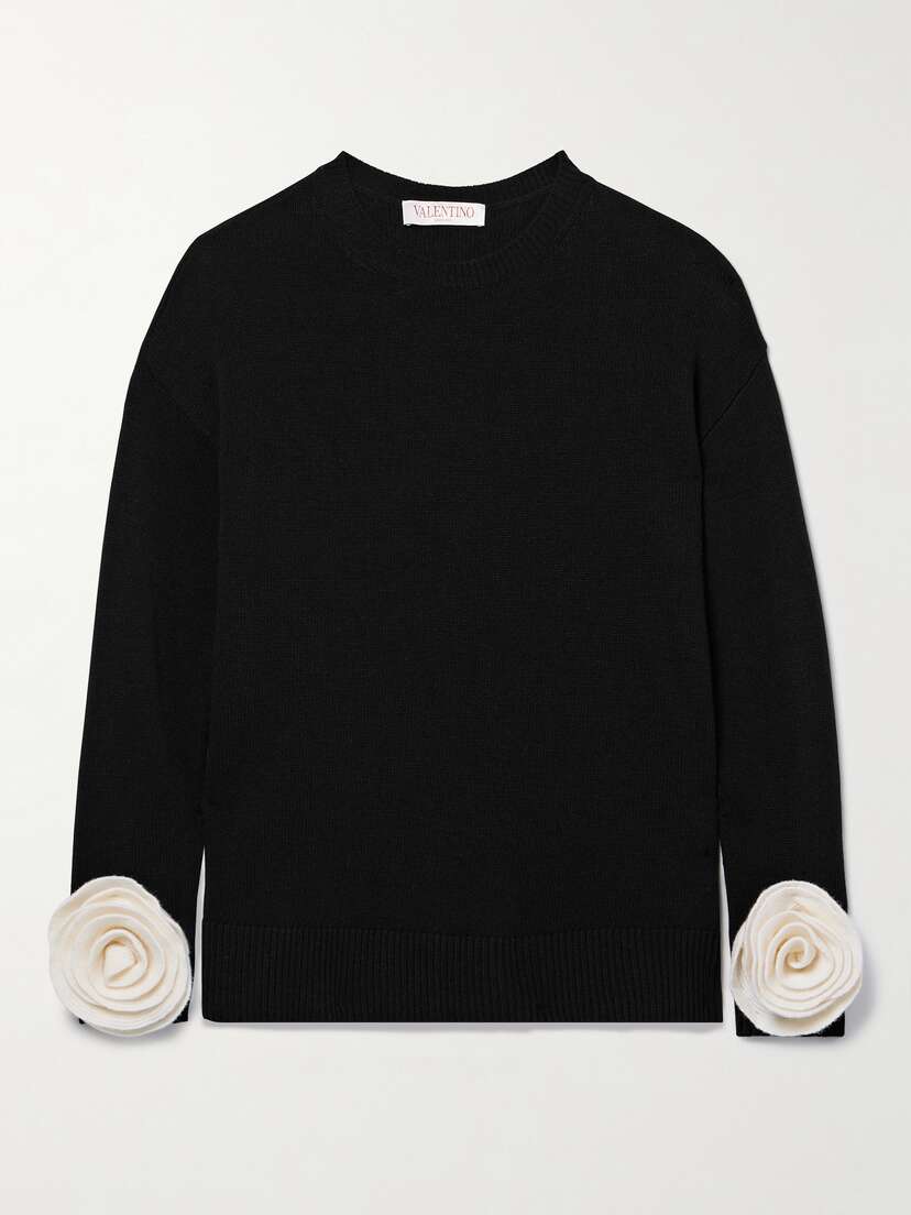 Valentino Garavani Appliquéd Wool Sweater - x large