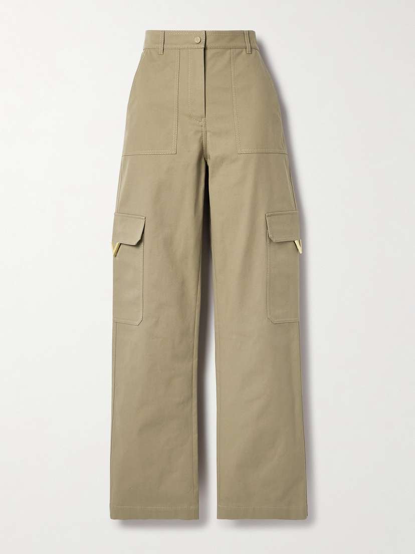 Valentino Garavani Cotton-blend Canvas Wide-leg Cargo Pants