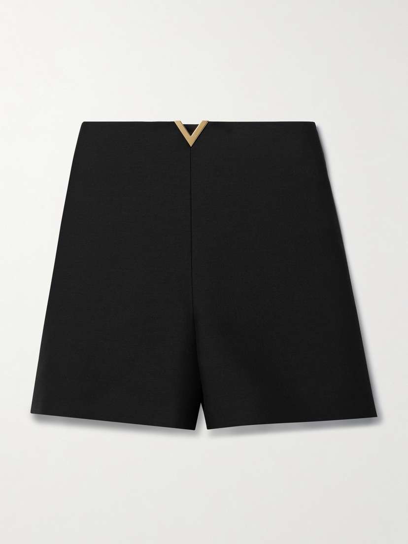 Valentino Garavani Wool And Silk-blend Crepe Shorts