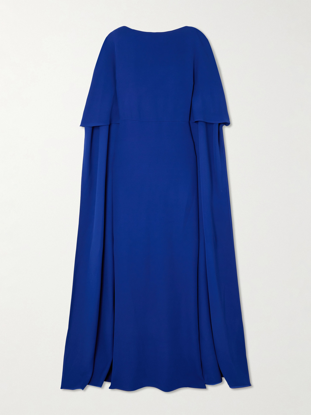 Shop Valentino Cape-effect Silk-crepe Gown In Blue