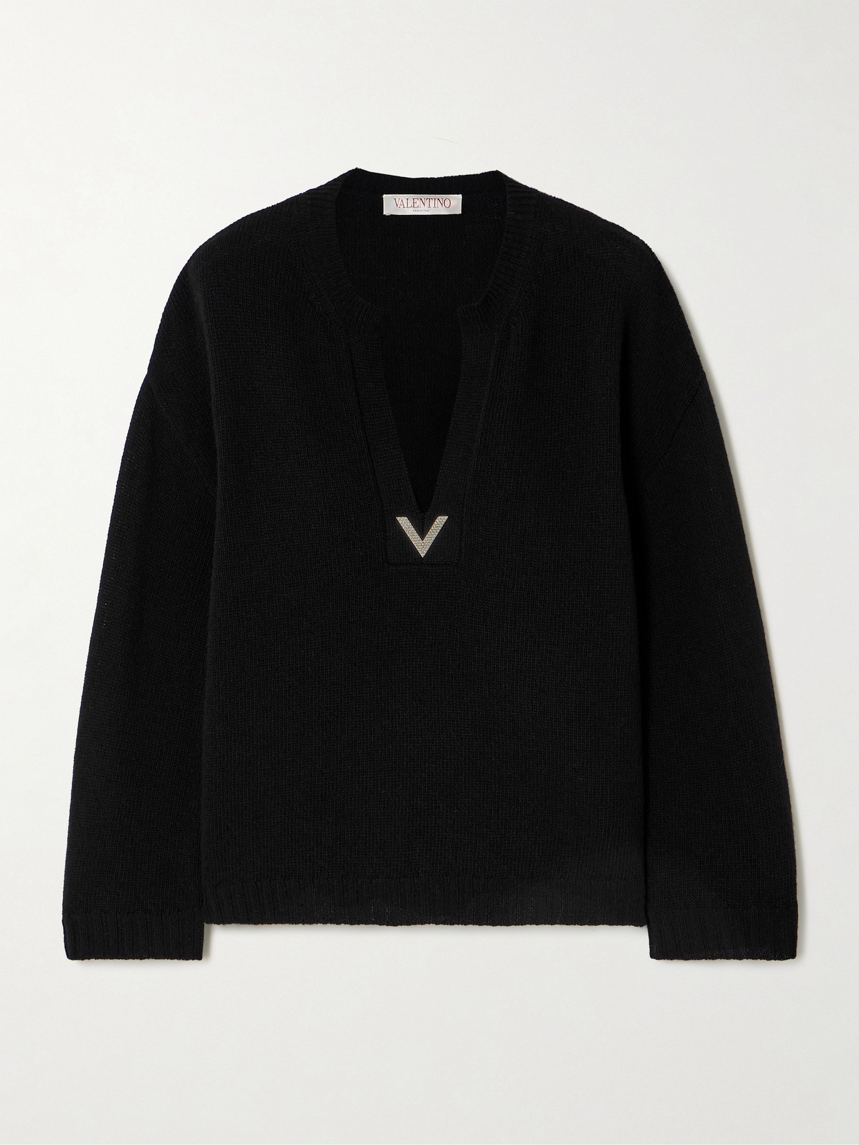 Valentino Garavani Embellished Wool Sweater - Black