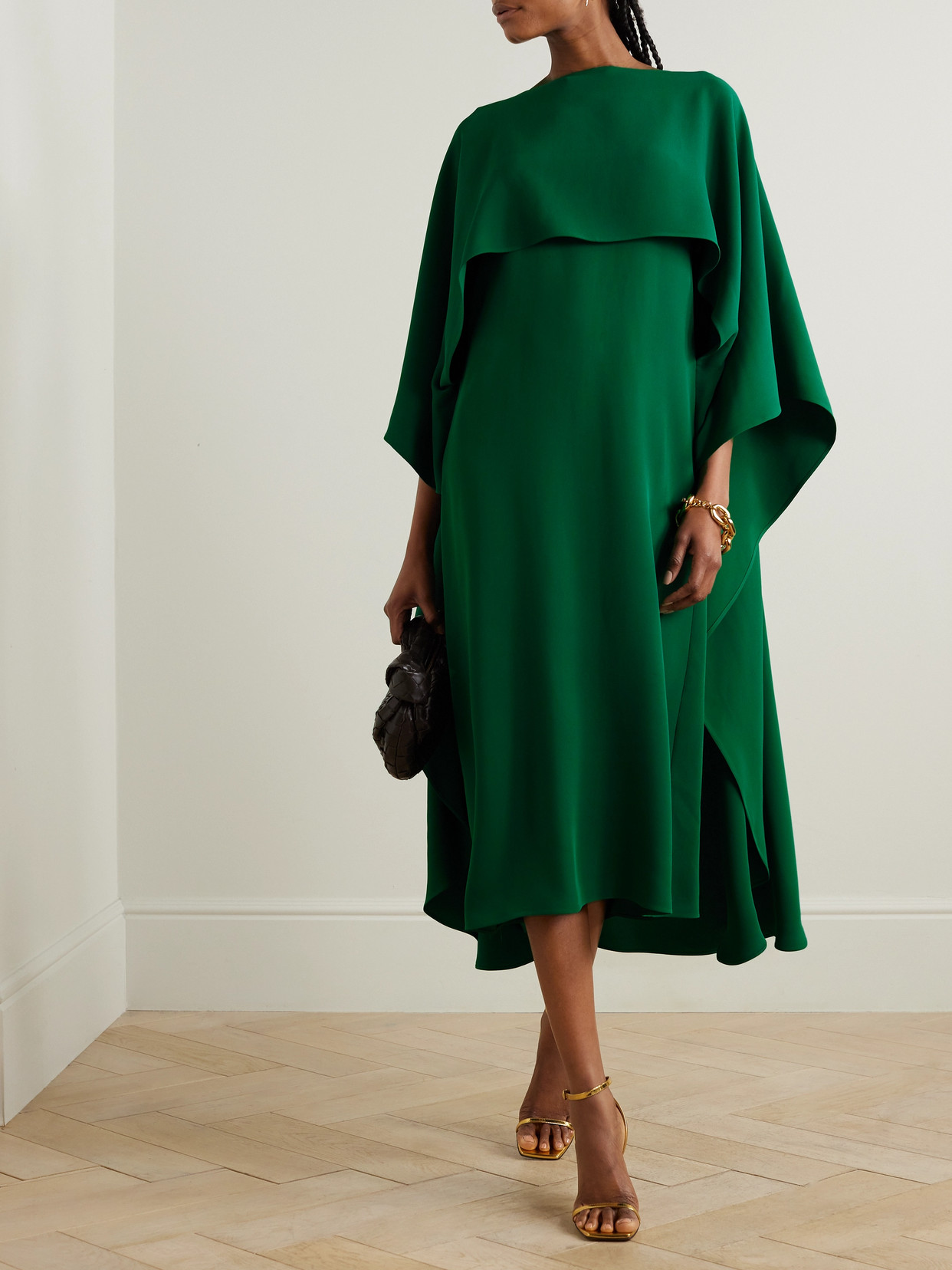 valentino green cape dress Valentino Garavani Cady Couture Cape Dress In In Green