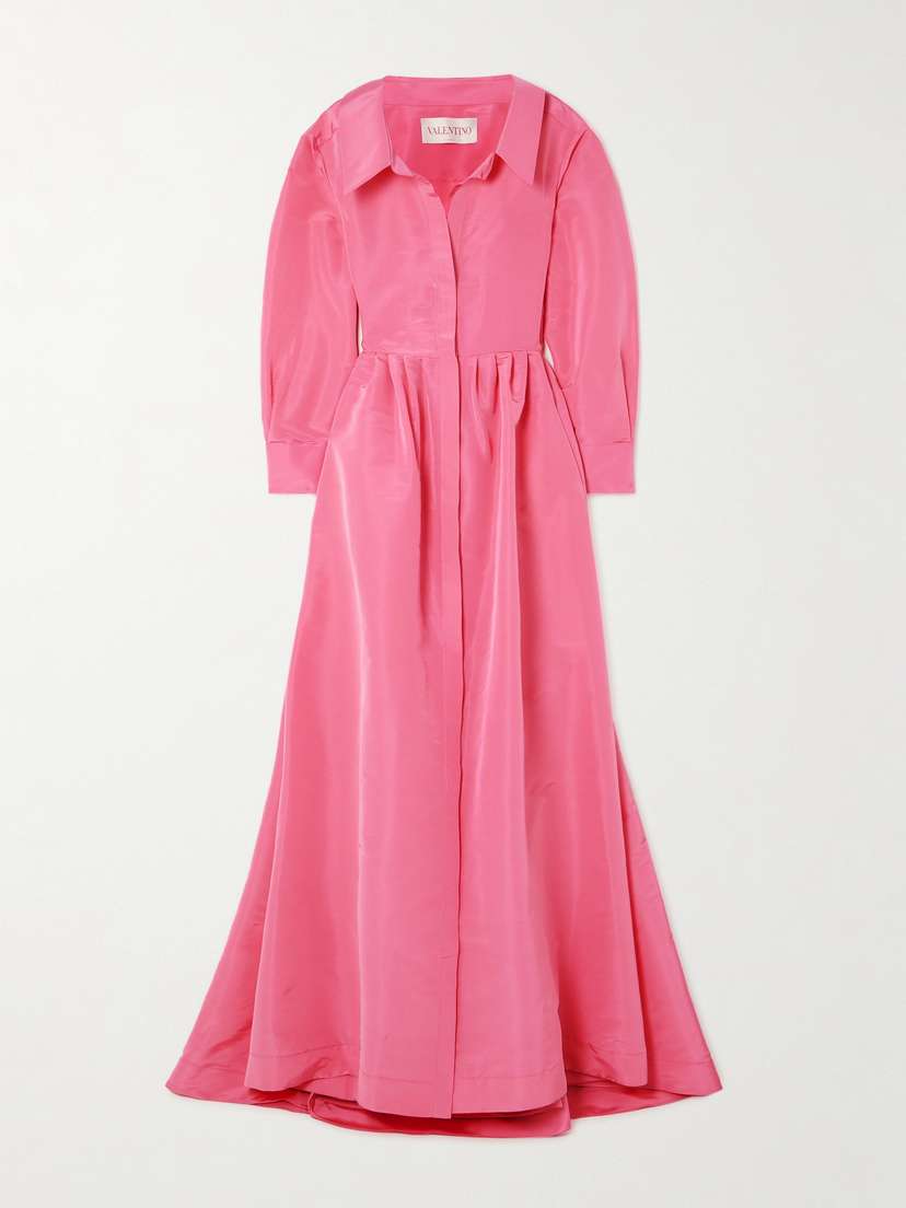 Valentino Garavani Pleated Silk-faille Gown