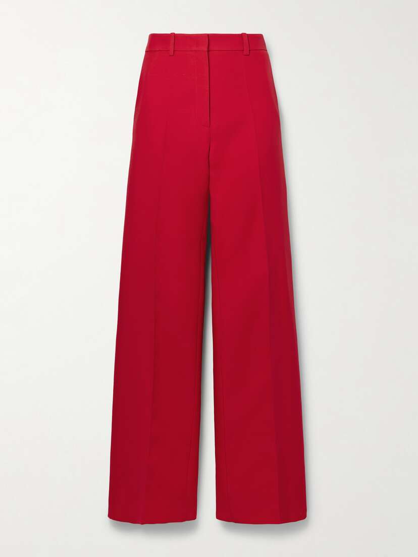 Valentino Garavani Wool And Silk-blend Crepe Straight-leg Pants