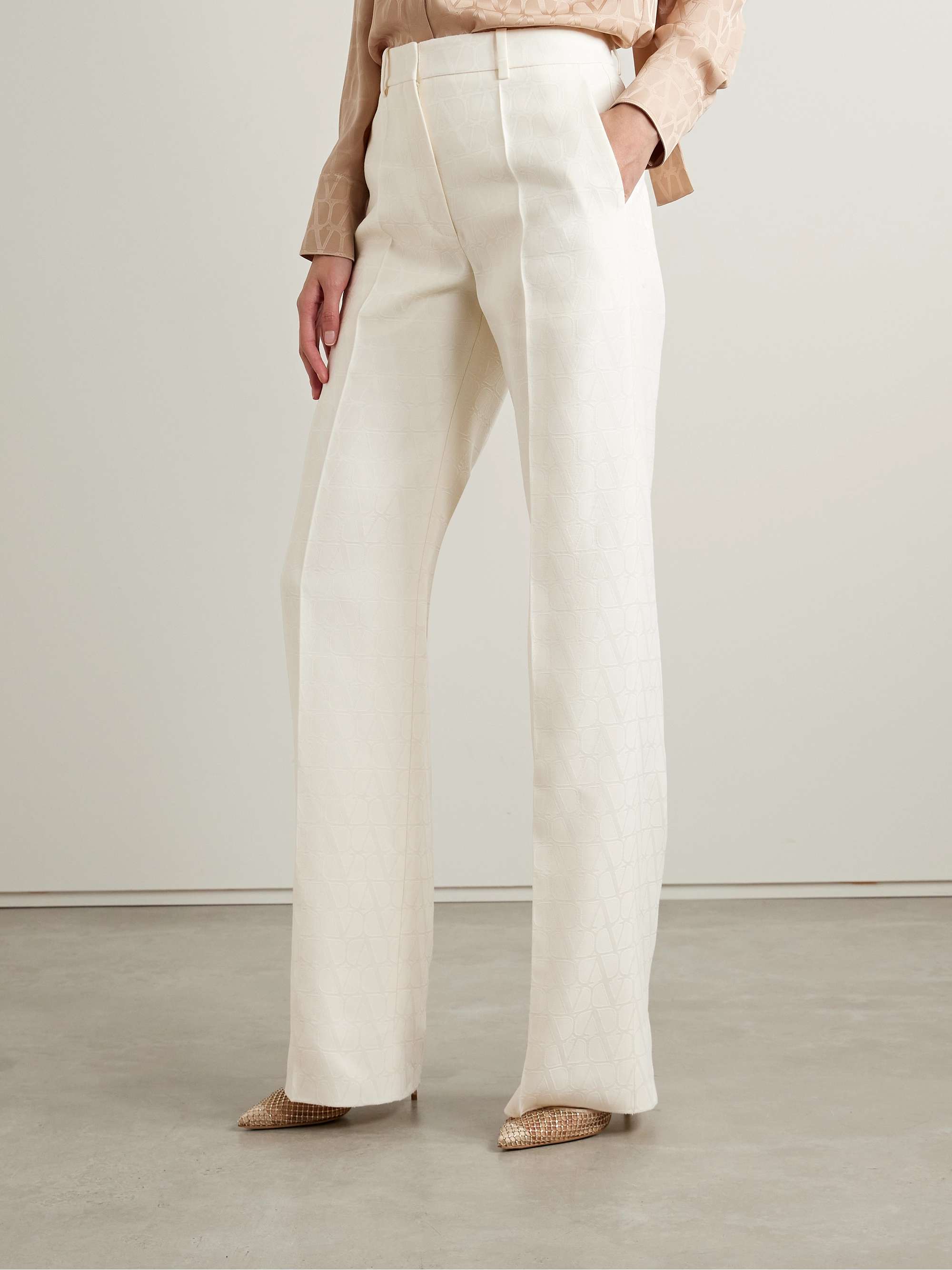 VALENTINO GARAVANI Wool and silk-blend jacquard wide-leg