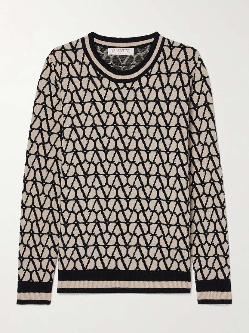 Valentino Garavani Intarsia-knit Wool Sweater -  - x large