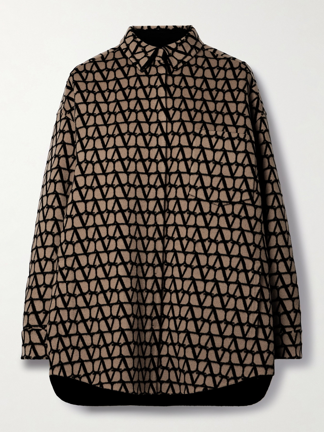 Valentino Garavani - Reversible Wool And Silk-blend Felt-jacquard Jacket - Brown