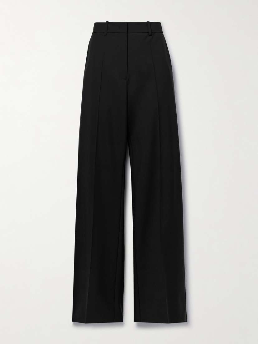 Valentino Garavani Pleated Wool-blend Crepe Straight-leg Pants