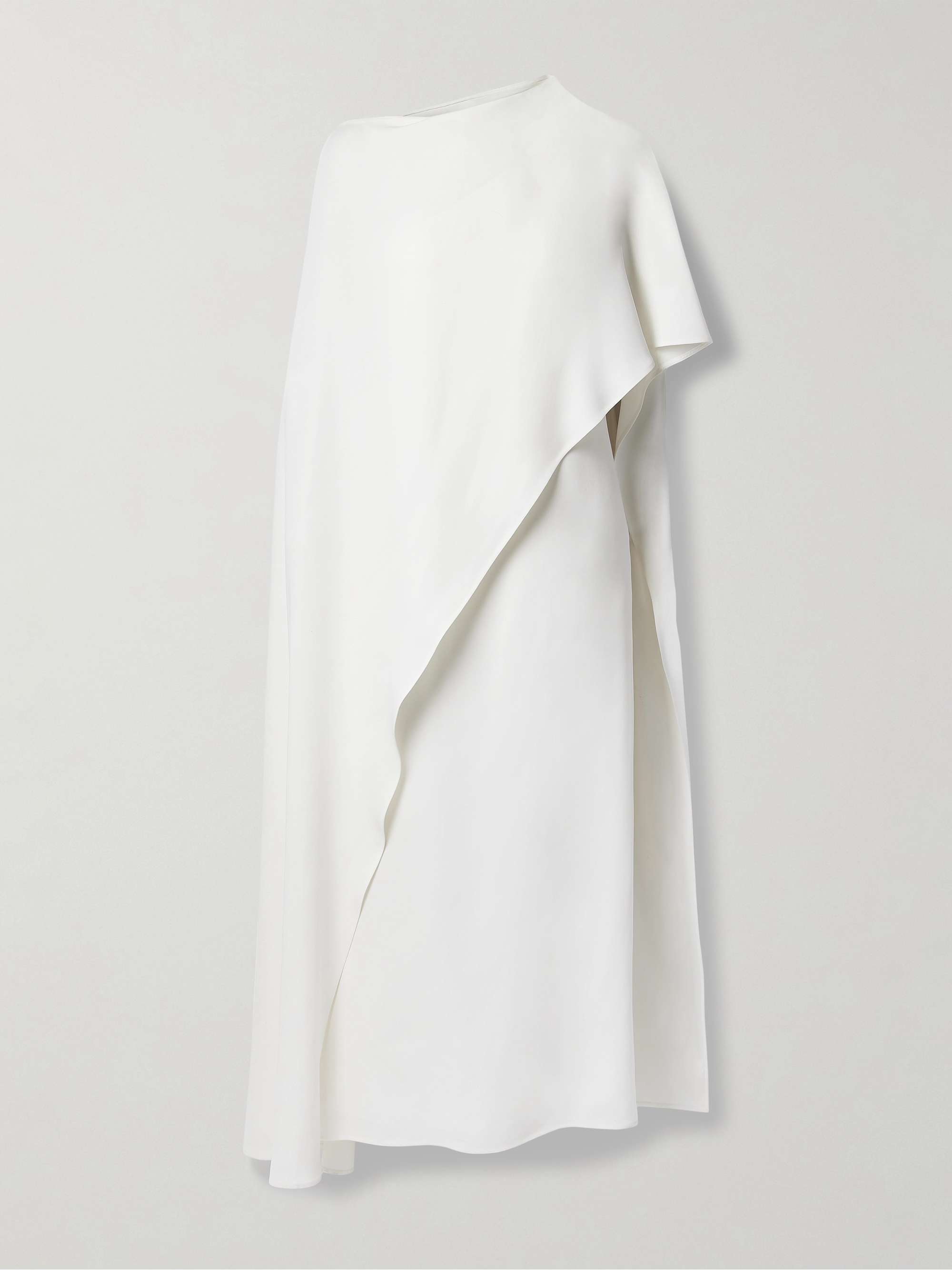 VALENTINO GARAVANI Asymmetric cape-effect silk-crepe midi dress | NET-A ...