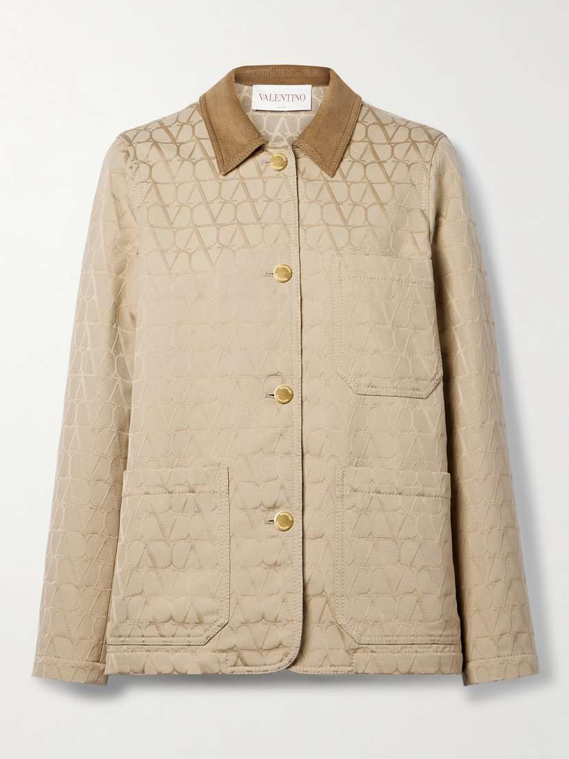 Valentino Garavani Corduroy-trimmed Cotton-blend Jacquard Jacket